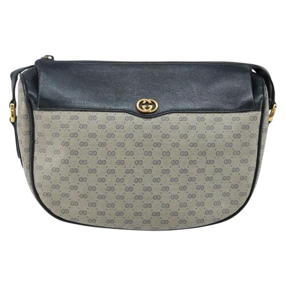 GUCCI Micro GG Supreme Shoulder Bag PVC Navy Gold 001 115 0918 Auth 143245 - Picture 13 of 16